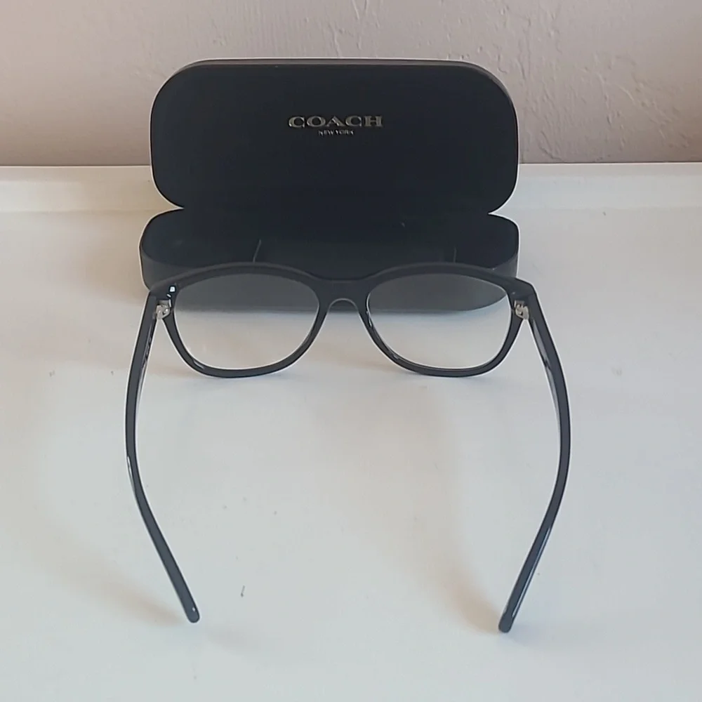 Coach HC6094 Womens Plastic Eyeglass Frame 5420 Black Black Gunmetal 52-19